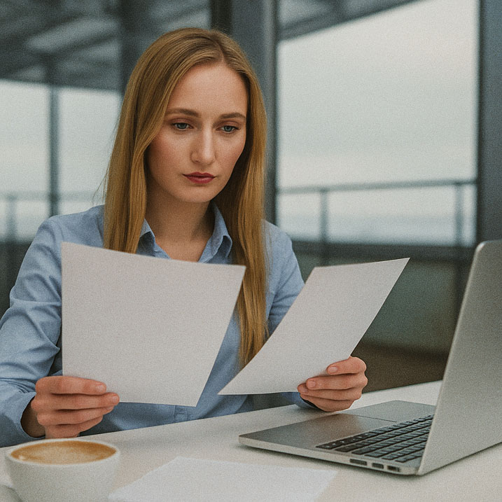 agente comparando certificados calibracion